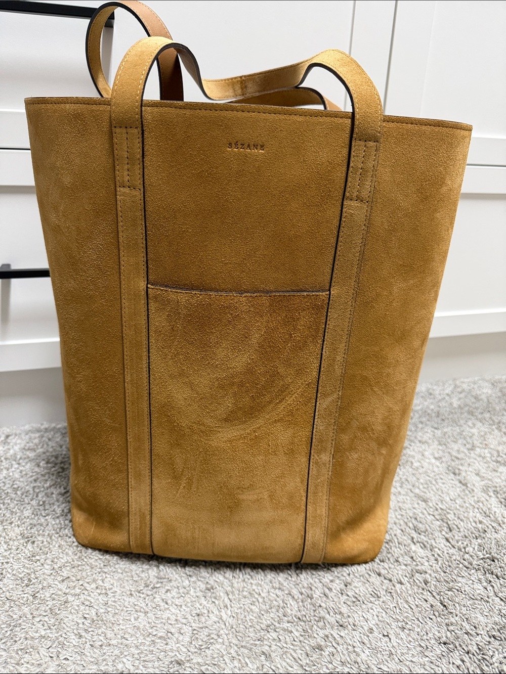 Sesame Suede Tote Bag in Camel